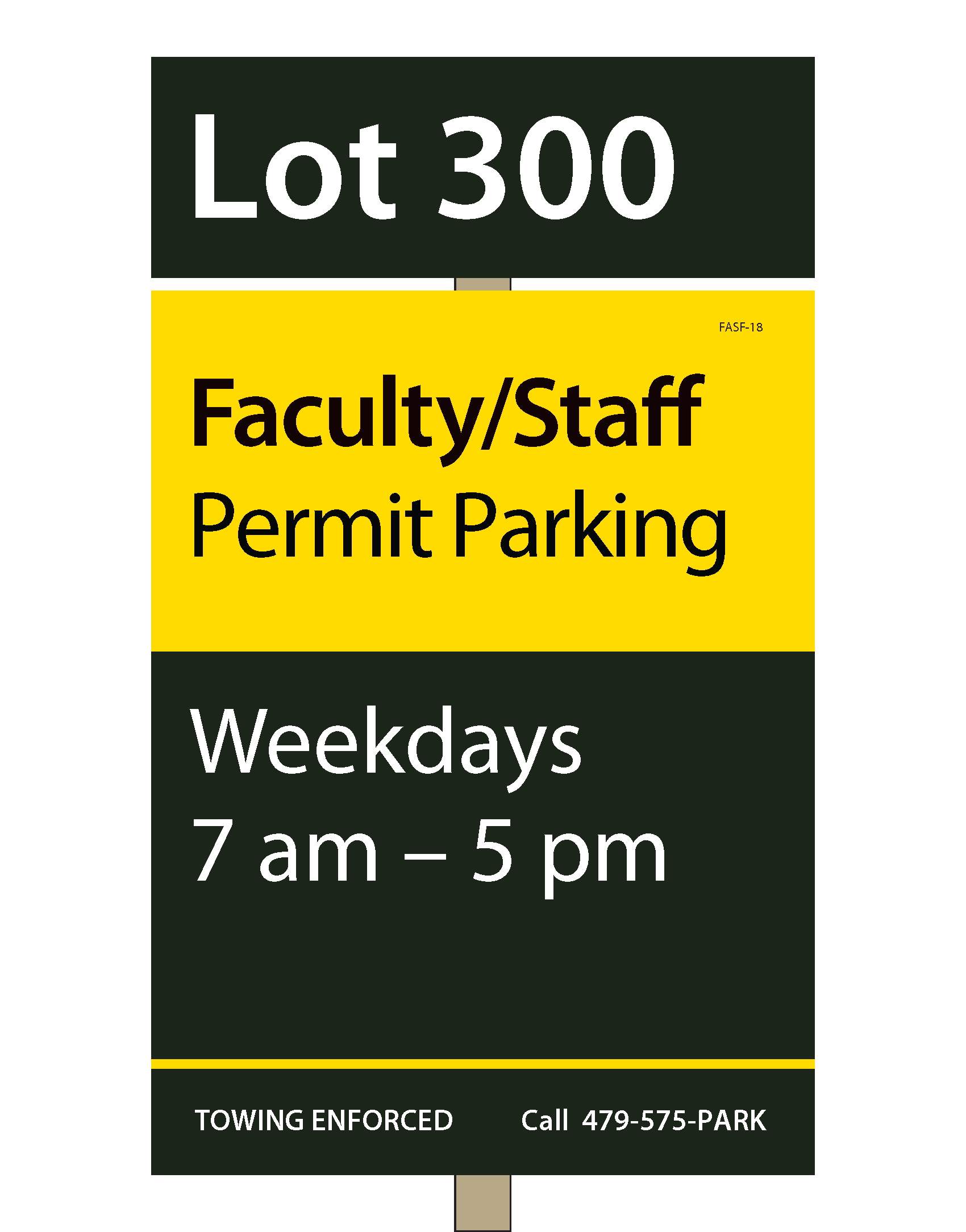 Faculty/Staff Parking Sign